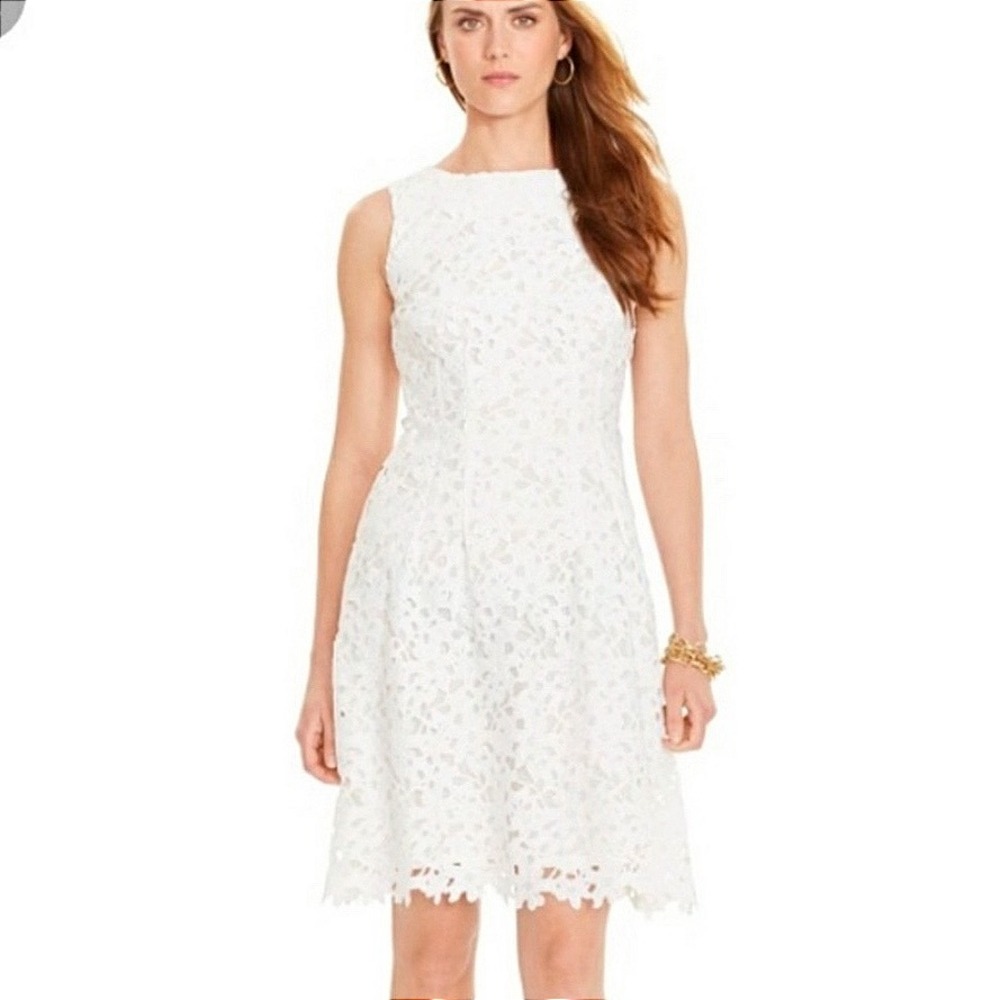 Lauren Ralph Lauren White Floral Lace Dress 4